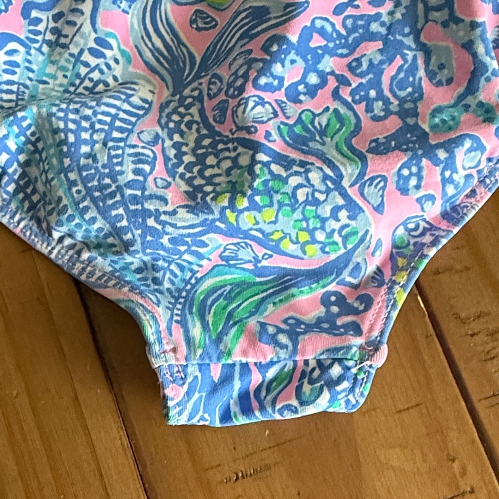 Lilly Pulitzer Pink and Blue Kids Swim Rashguard - Picture 9 of 9